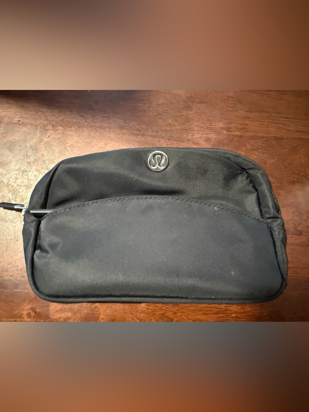 lululemon athletica city essentials pouch mini 2L.  Black and silver.  EUC.